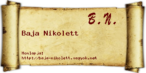 Baja Nikolett névjegykártya