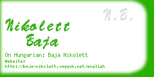 nikolett baja business card